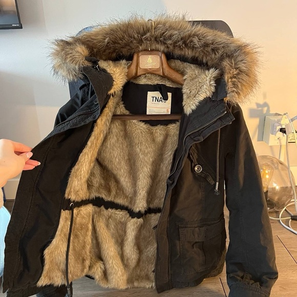 TNA Black Jacket with Fur Trim - Picture 13 of 16